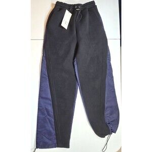 NWT Zara Sweatpant/Track Womens Small Navy Blue Black Colorblock Drawstring